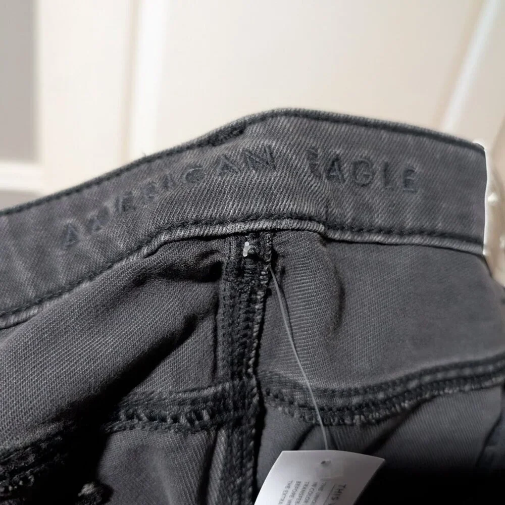 NWT AE | Denim Highest Waist Baggy Short in Black